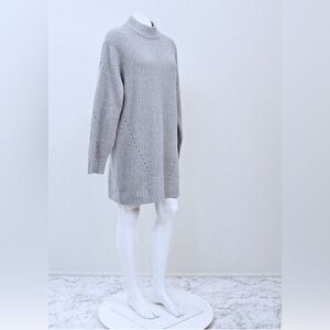Outerknown Light Gray Turtleneck Sweater Dress